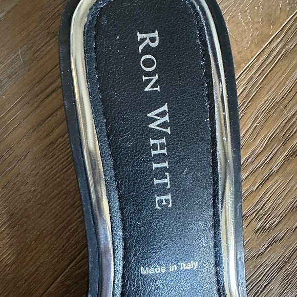 RON WHITE Vega Rhinestone Slide Sandal In Onyx Silver - Picture 6 of 15